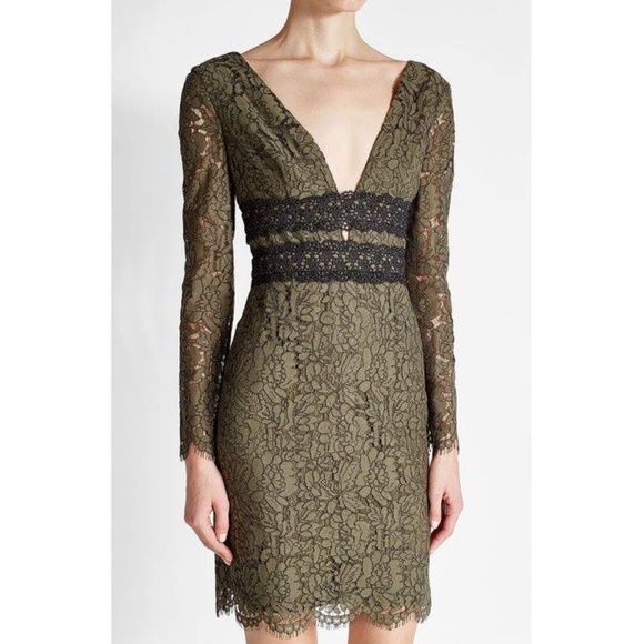 Diane Von Furstenberg Dresses & Skirts - Diane Von Furstenberg Army Green Viera Lace Dress